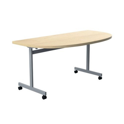 Jemini D-End Tilt Table 1600 x 800mm Maple/Silver OETT1680DENDSVMA