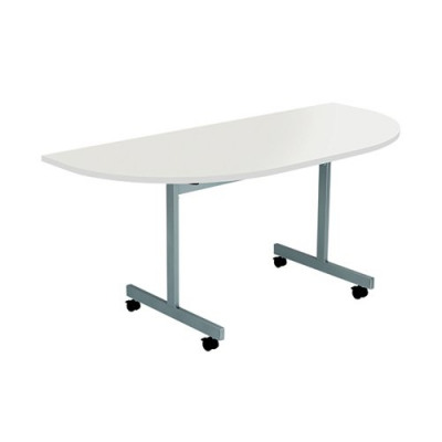 Jemini D-End Tilt Table 1600 x 800mm White/Silver OETT1680DENDSVWH