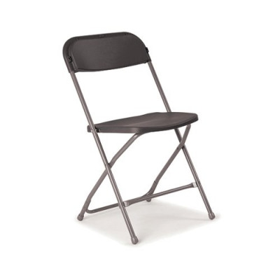Titan Straight Back Folding Chair Charcoal TCFLFC1-C