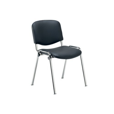 Jemini Multipurpose Stacker Chair Chrome/Black Polyurethane CH0503PU