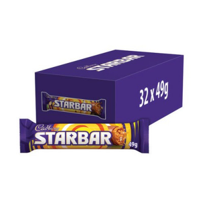 Cadbury Starbar Chocolate/Peanut/Caramel Bar 49g (Pack of 32) 960986