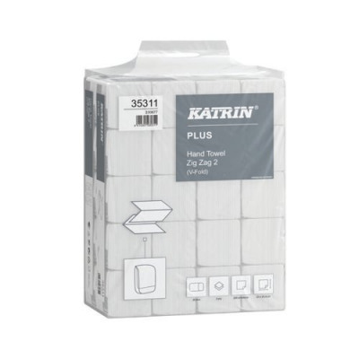 Katrin Plus Zig Zag 2-Ply White (Pack of 4000) 35311