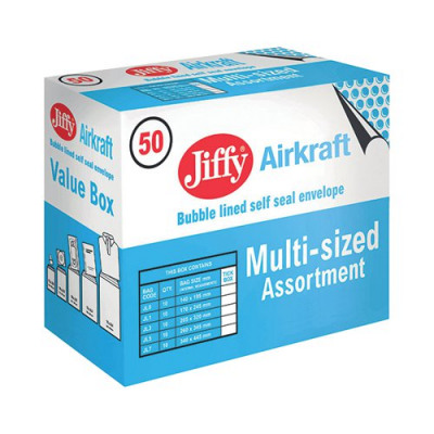 Jiffy Assorted Sizes Gold AirKraft Bag (Pack of 50) JL-SEL-A