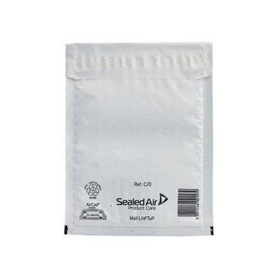Mail Lite Tuff Bubble Lined Postal Bag Size C/0 150x210mm White (Pack of 100) 103015250