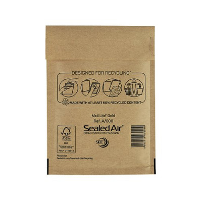 Mail Lite Bubble Postal Bag Gold A000-110x160 Pack of 100 101098089