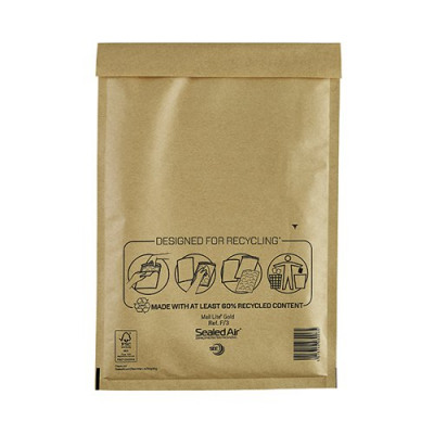 Mail Lite Bubble Postal Bag Gold F3-220x330 Pack of 50 101098095