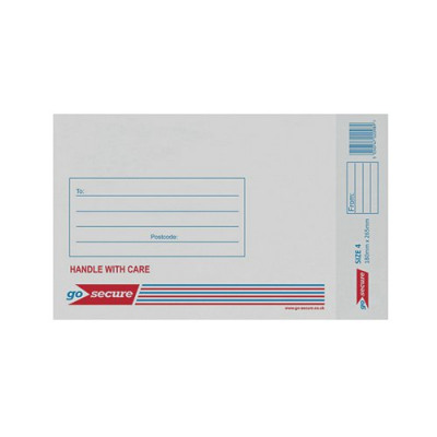 GoSecure Bubble Lined Envelope Size 4 180x265mm White (Pack of 20) PB02128