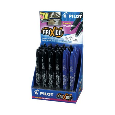 Pilot Frixion Erasable Rollerball Pen 24-Piece Display Assorted Black And Blue 224502400