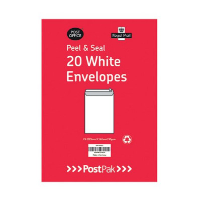 Envelopes C5 Peel & Seal White 90gsm (Pack of 20) POF27423