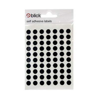 Blick Black Coloured Labels in Bags Round 8mm (Pack of 9800) RS001751