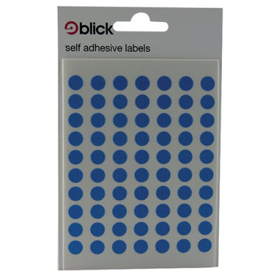 Blick Blue Coloured Labels in Bags Round 8mm (Pack of 20) RS002055