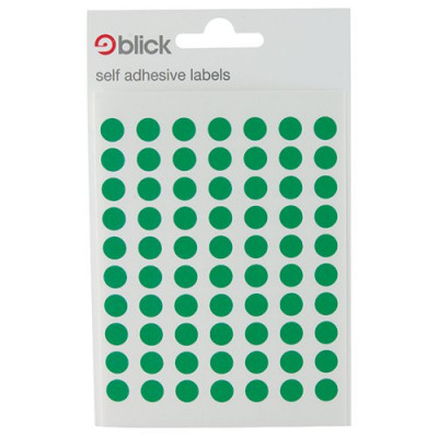 Blick Green Coloured Labels in Bags Round 8mm (Pack of 20) RS002659
