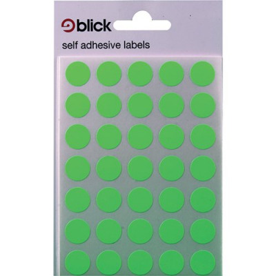 Blick Green Fluorescent Labels in Bags Round 13mm (Pack of 2800) RS004158