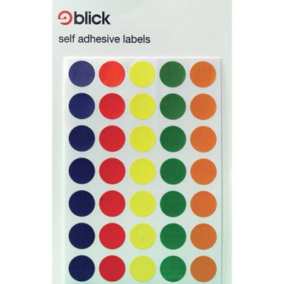 Blick Assorted Coloured Labels in Bags Round 13mm (Pack of 20) RS004950