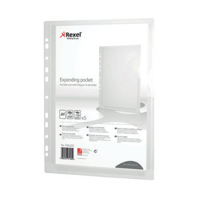 Rexel Expanding Punched Pockets A4 (Pack of 5) 2104223