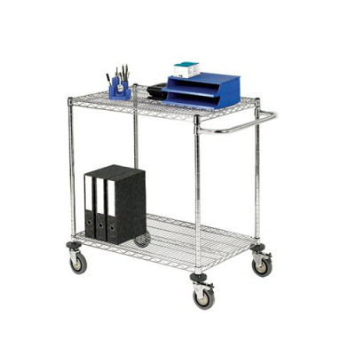 2-Tier Chrome Mobile Trolley 372995