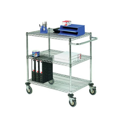 3-Tier Chrome Mobile Trolley 372998