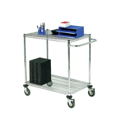 2-Tier Chrome Mobile Trolley 373001