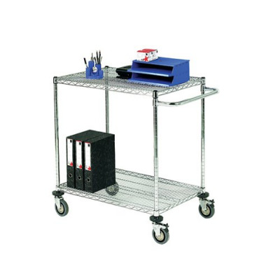 2-Tier Chrome Mobile Trolley 373003