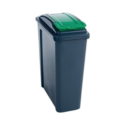 VFM Recycling Bin With Lid 25 Litre Green 384284