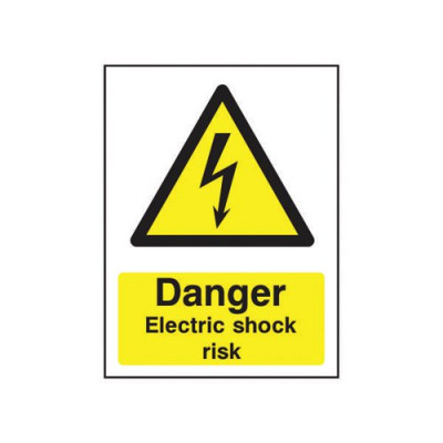 Safety Sign Danger Electric Shock Risk PVC A5 HA10751R