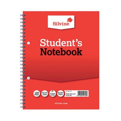 Silvine Feint Ruled Student's Notebook 120 Pages 229x178mm (Pack of 12) 139