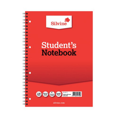 Silvine Feint Ruled Student's Notebook 120 Pages A4 (Pack of 12) 141