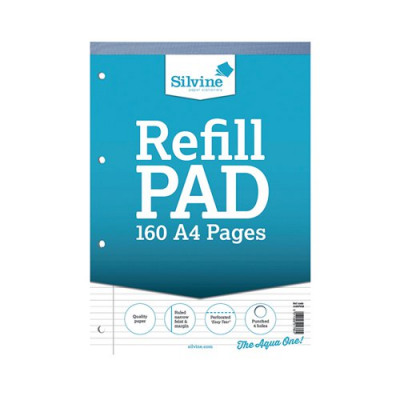 Silvine Narrow Feint Ruled Headbound Refill Pad 160 Pages A4 (Pack of 6) A4RPNM