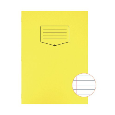Silvine Tough Shell Exercise Book A4 Ruled with Margin Yellow (Pack of 25) EX141