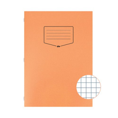 Silvine Tough Shell Exercise Book A4 7mm Squares Orange (Pack of 25) EX145