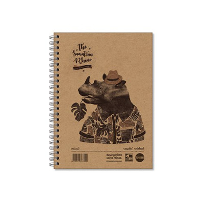 Save The Rhino Recycled Twinwire Hardback Notebook A5 160 Pages (Pack 5) SRTWA5
