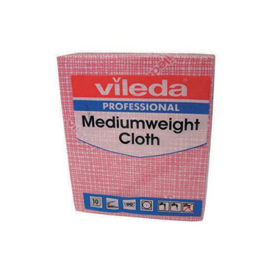 Vileda Medium Weight Cloth Red (Pack of 10) 106400