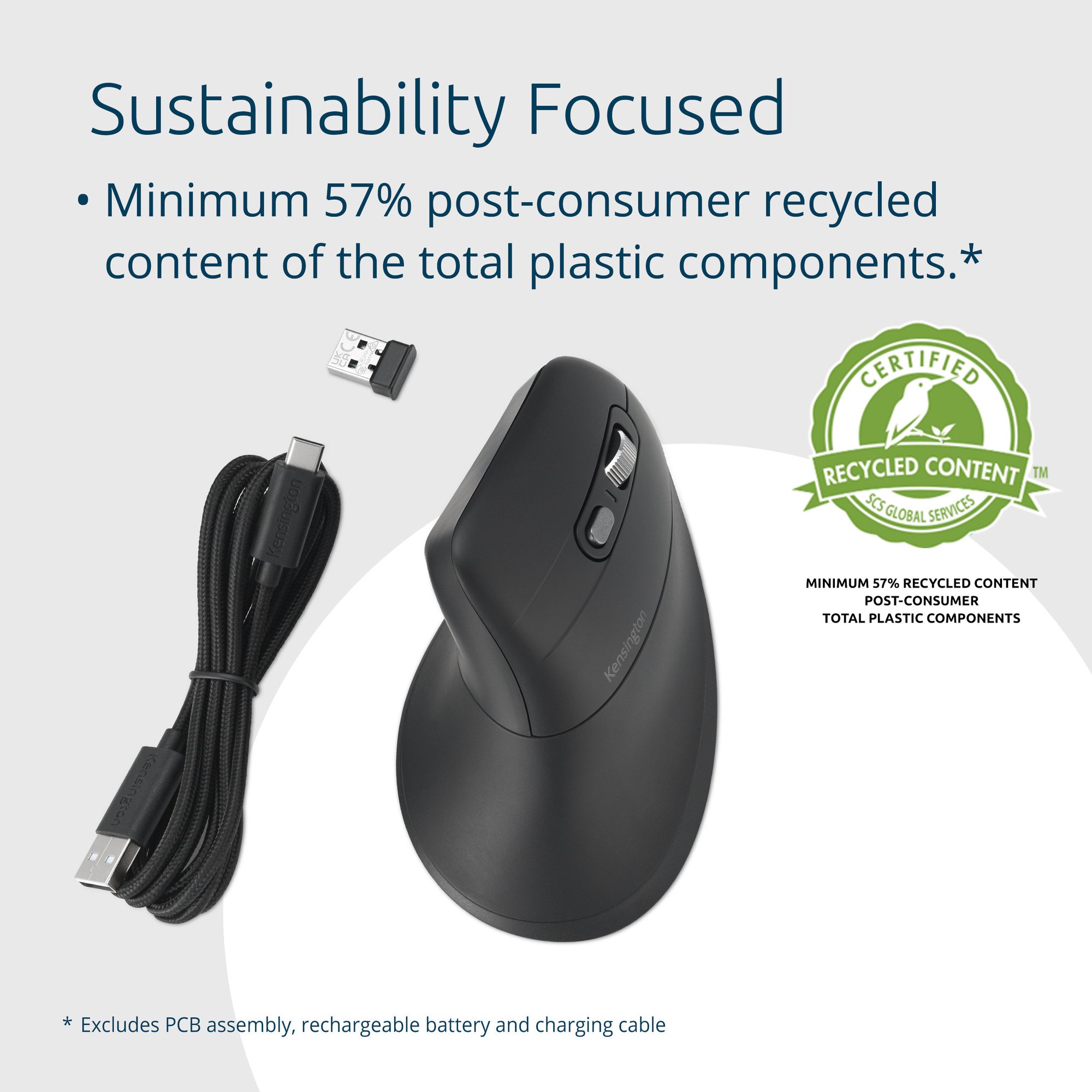 Kensington EQ Rechargable Ergo Mouse PK1