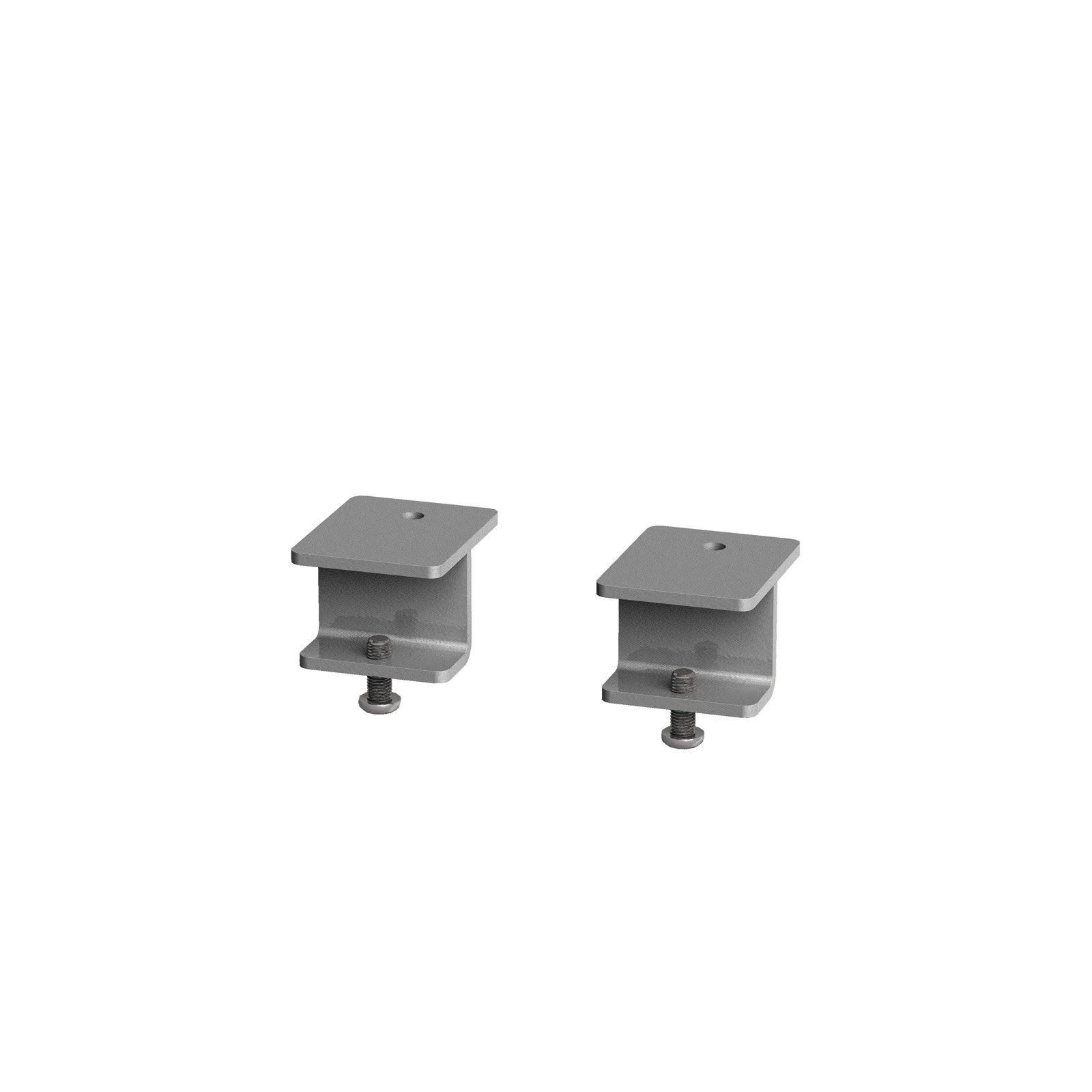 Glazed screen brackets for single Adapt and Fuze desks or runs of single desks (pair) - silver