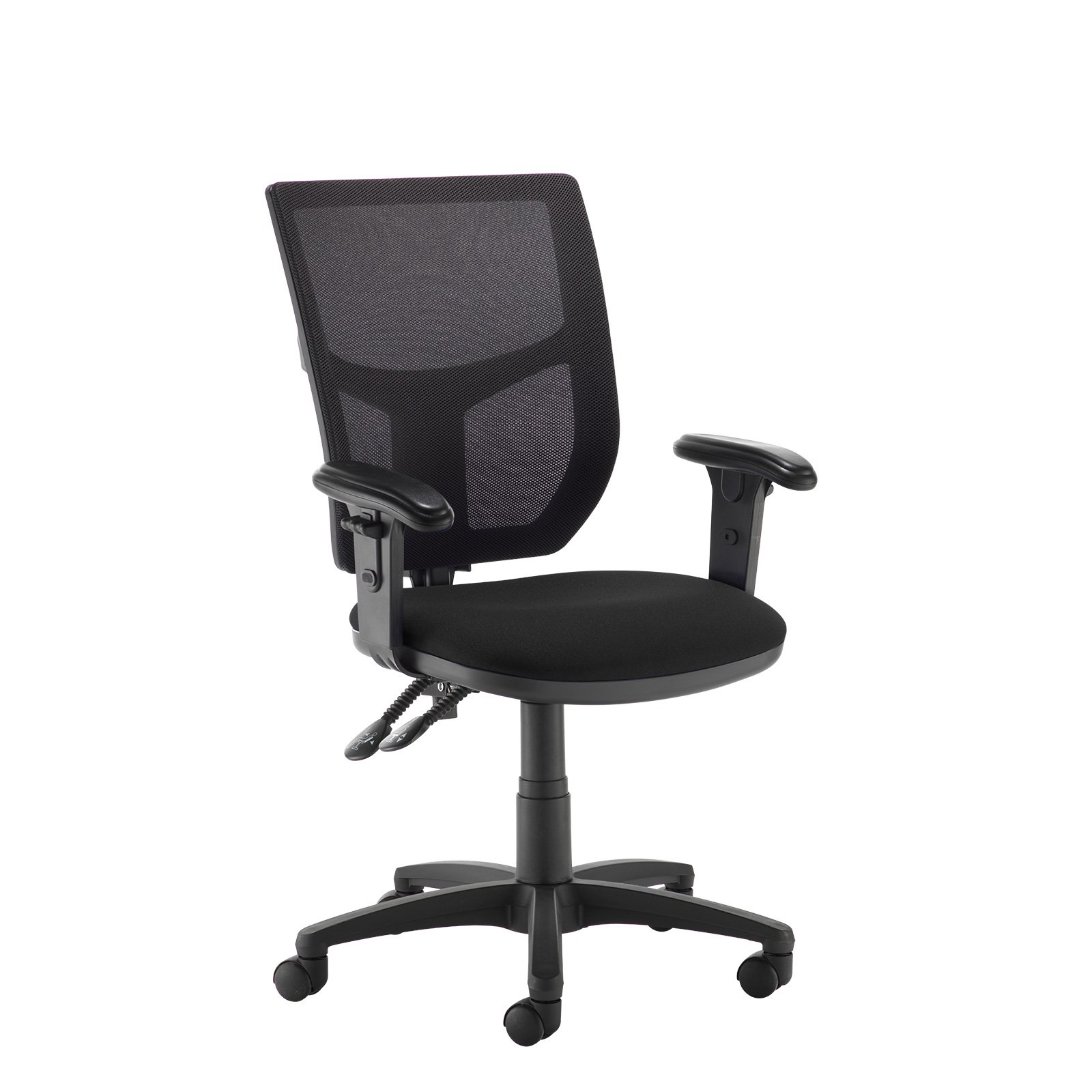 Altino mesh back PCB operator chair with adjustable arms - black