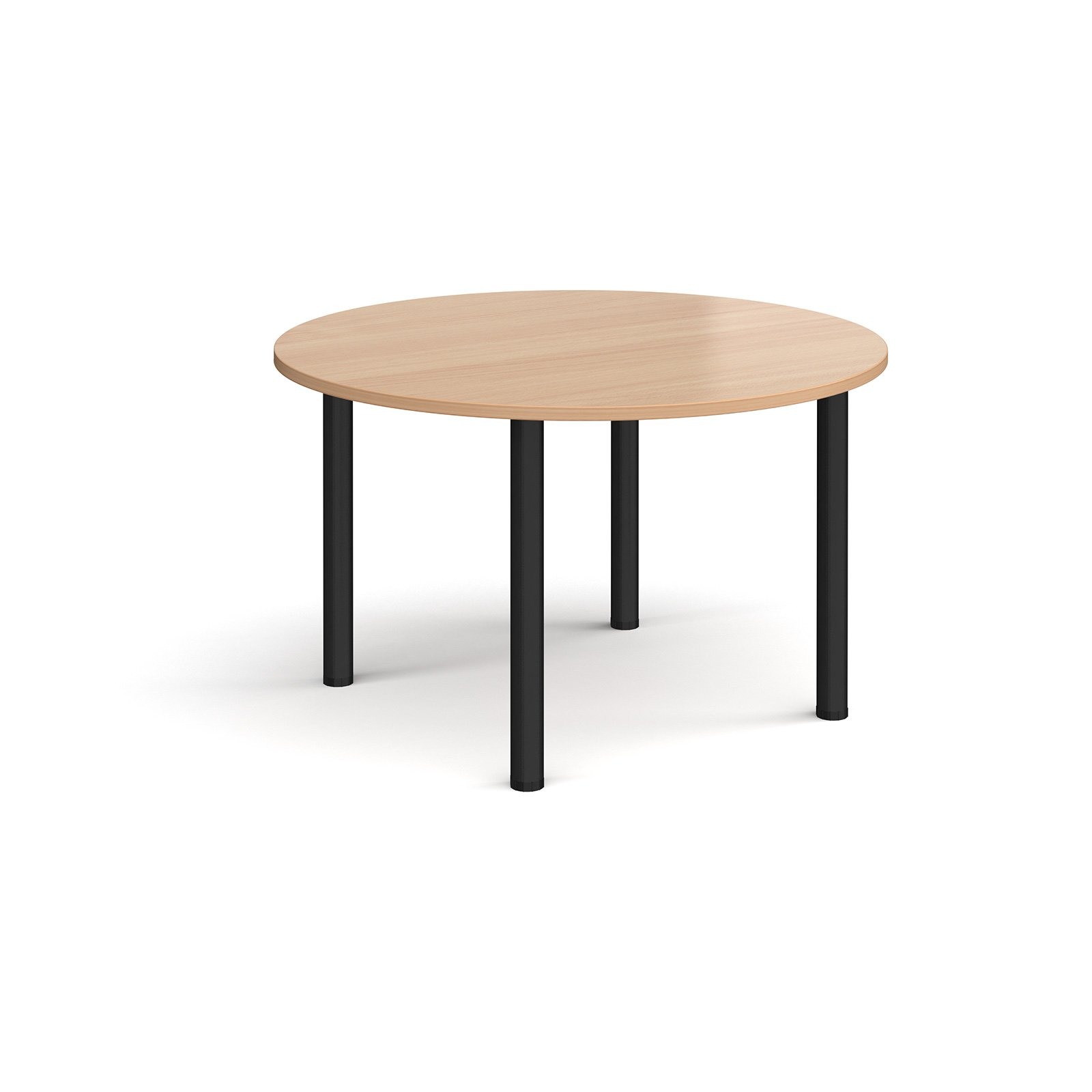 Circular black radial leg meeting table 1200mm - beech