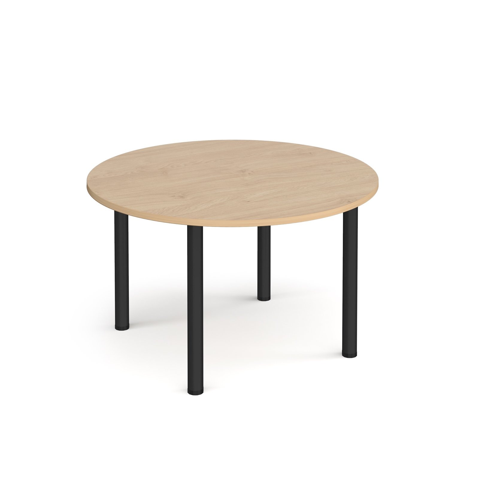 Circular black radial leg meeting table 1200mm - Kendal Oak
