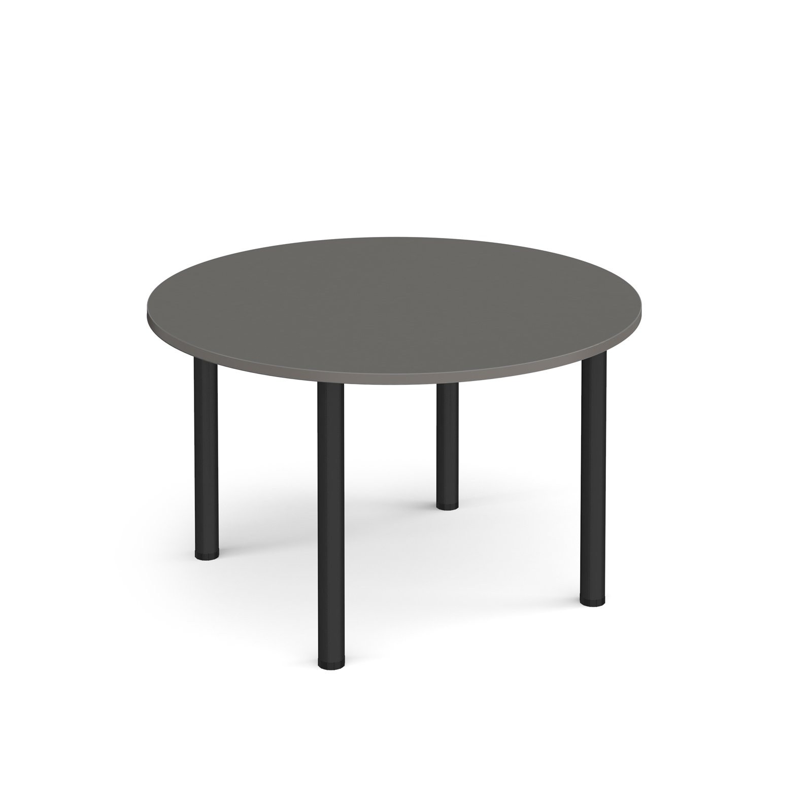Circular black radial leg meeting table 1200mm -Onyx Grey