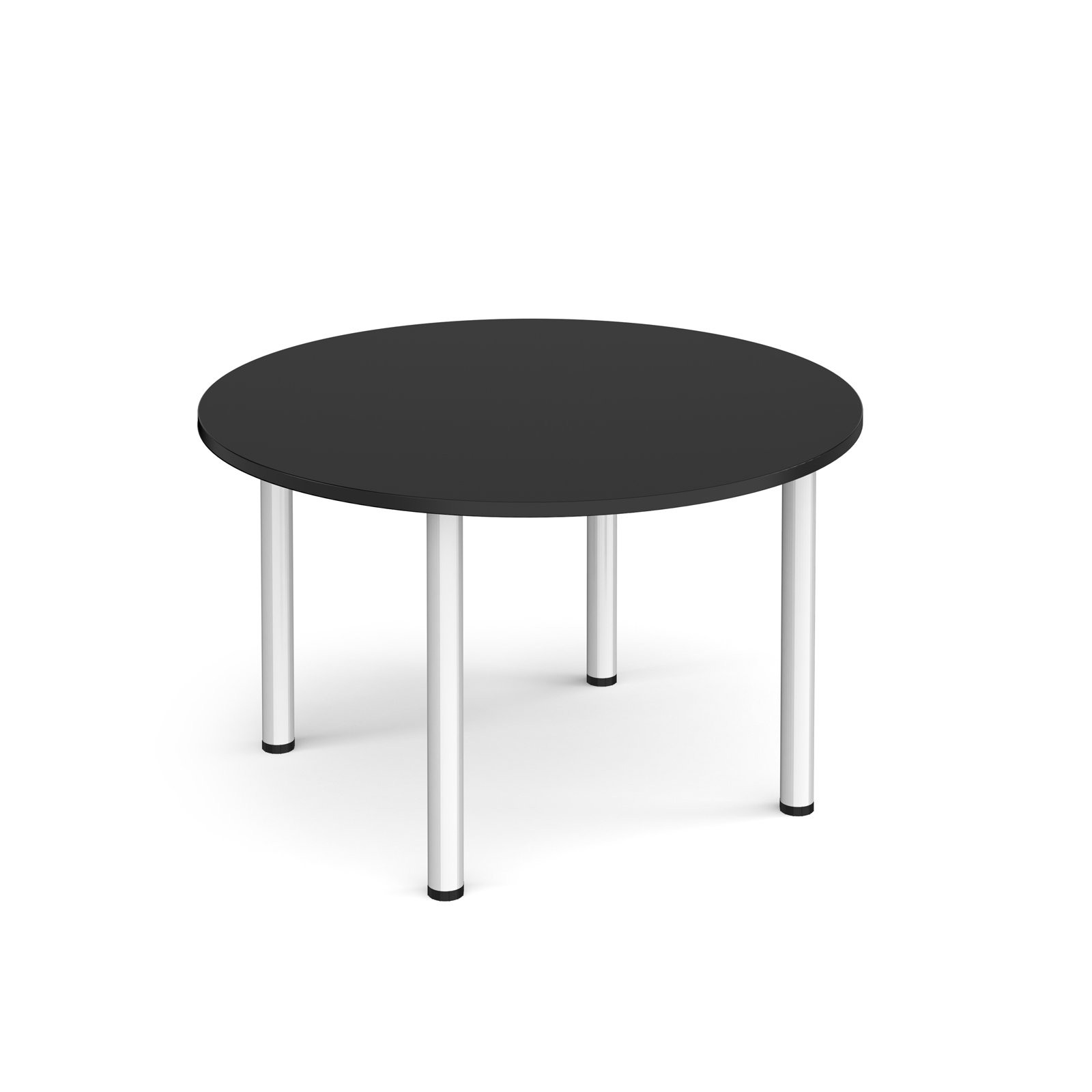 Circular silver radial leg meeting table 1200mm - Black