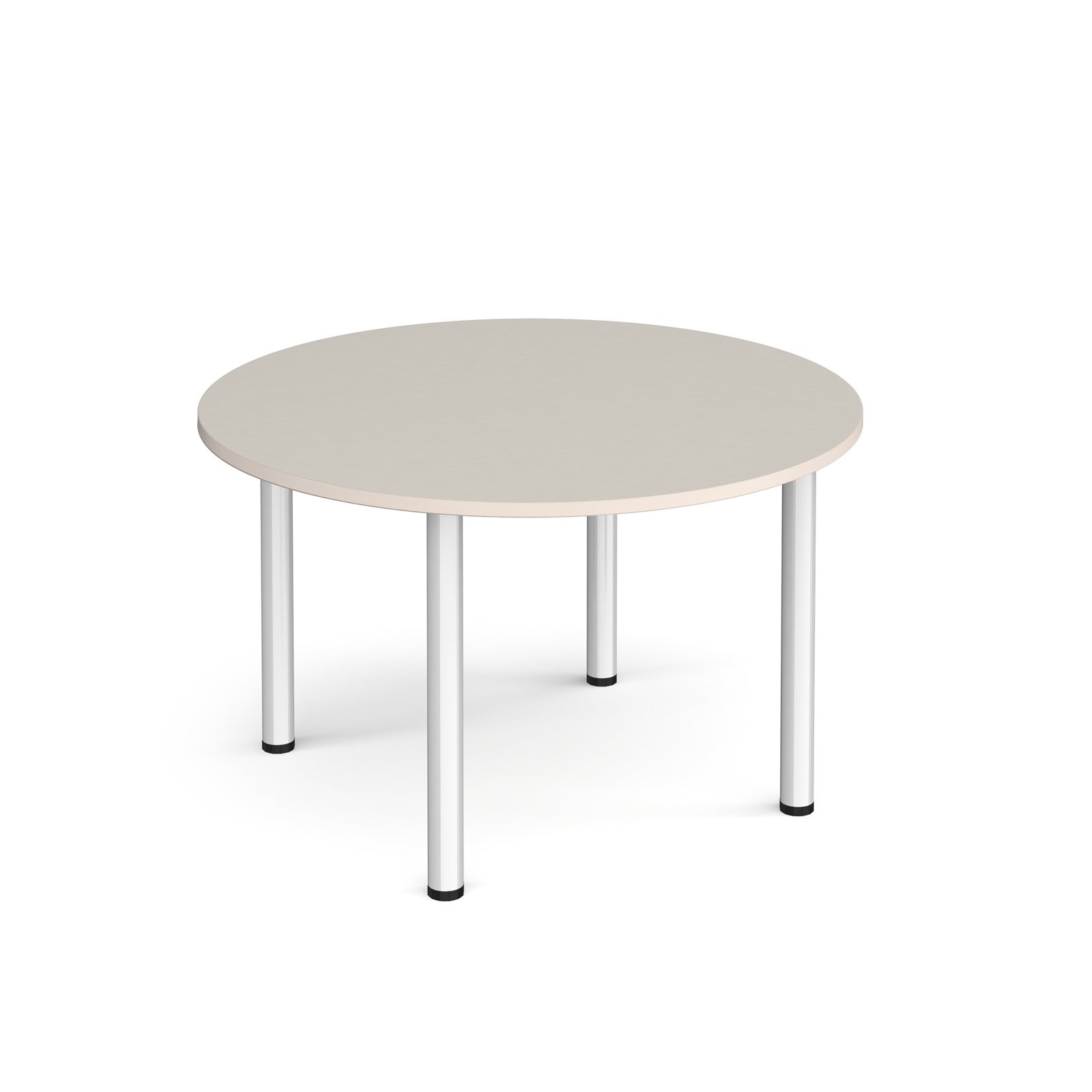 Circular silver radial leg meeting table 1200mm - Light Grey