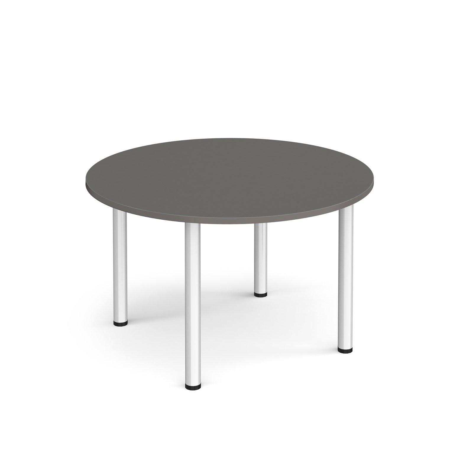 Circular silver radial leg meeting table 1200mm - Onyx Grey
