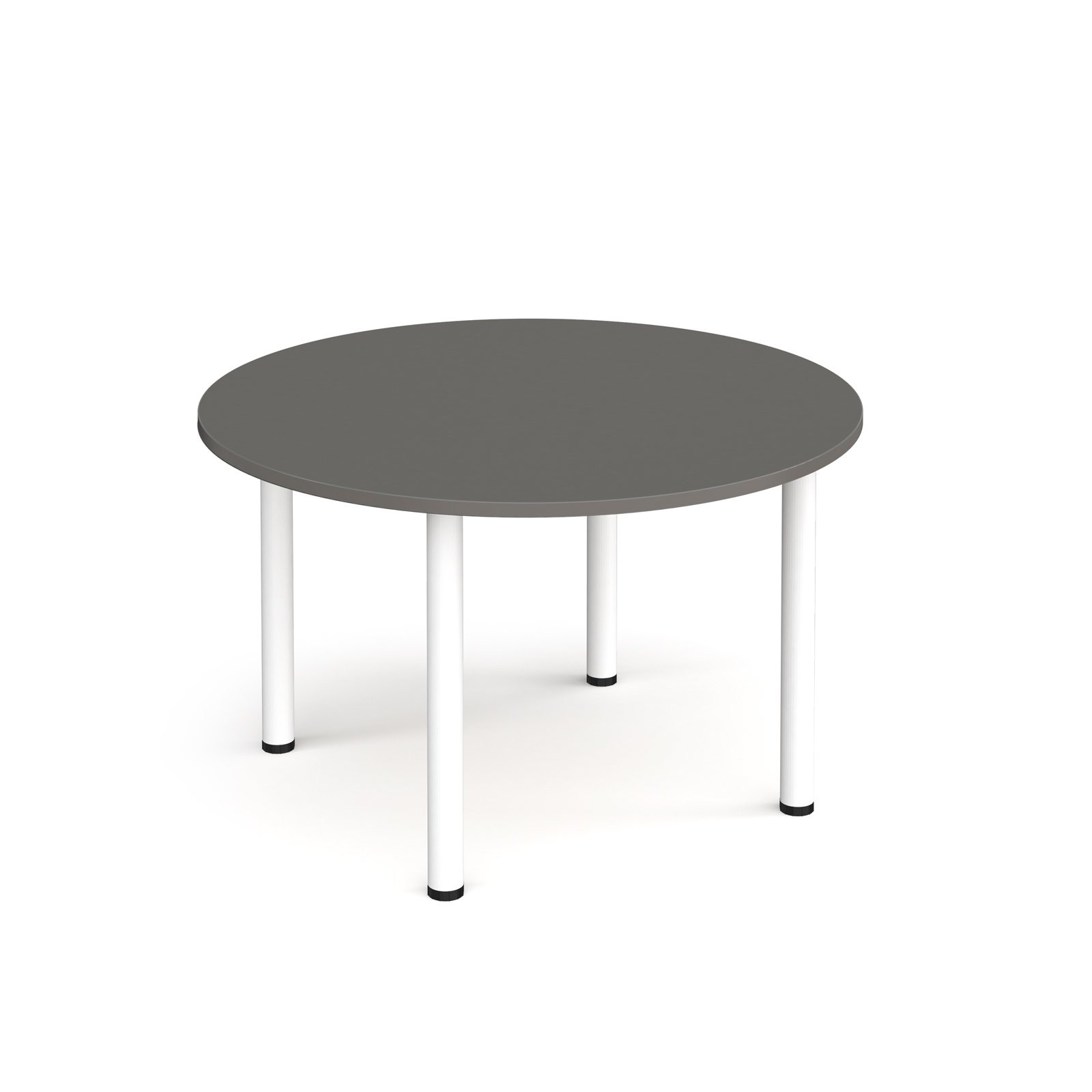 Circular white radial leg meeting table 1200mm - Onyx Grey