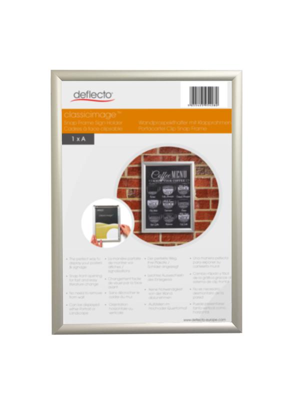 Deflecto A2 Snap Frame Silver