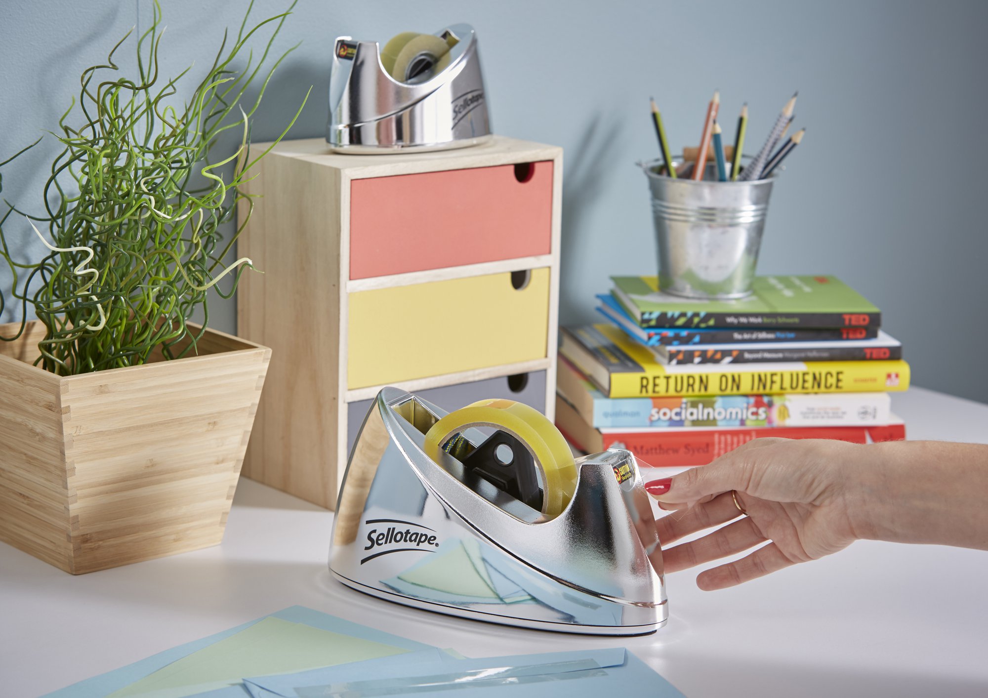 Sellotape Chrome Tape Dispenser 25mmx66m