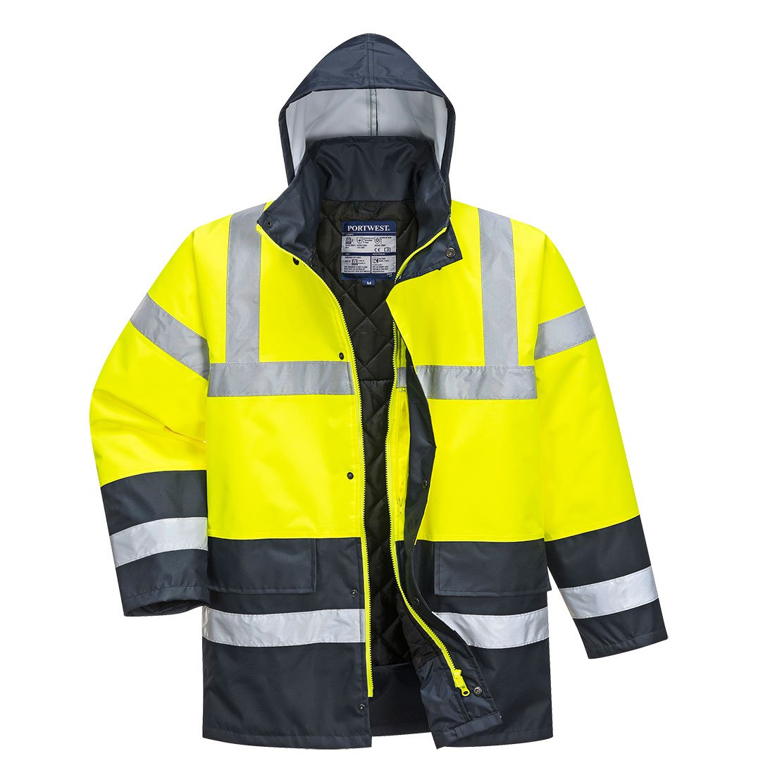 Portwest S466 Hi-Vis Contrast Winter Traffic Jacket Yellow L