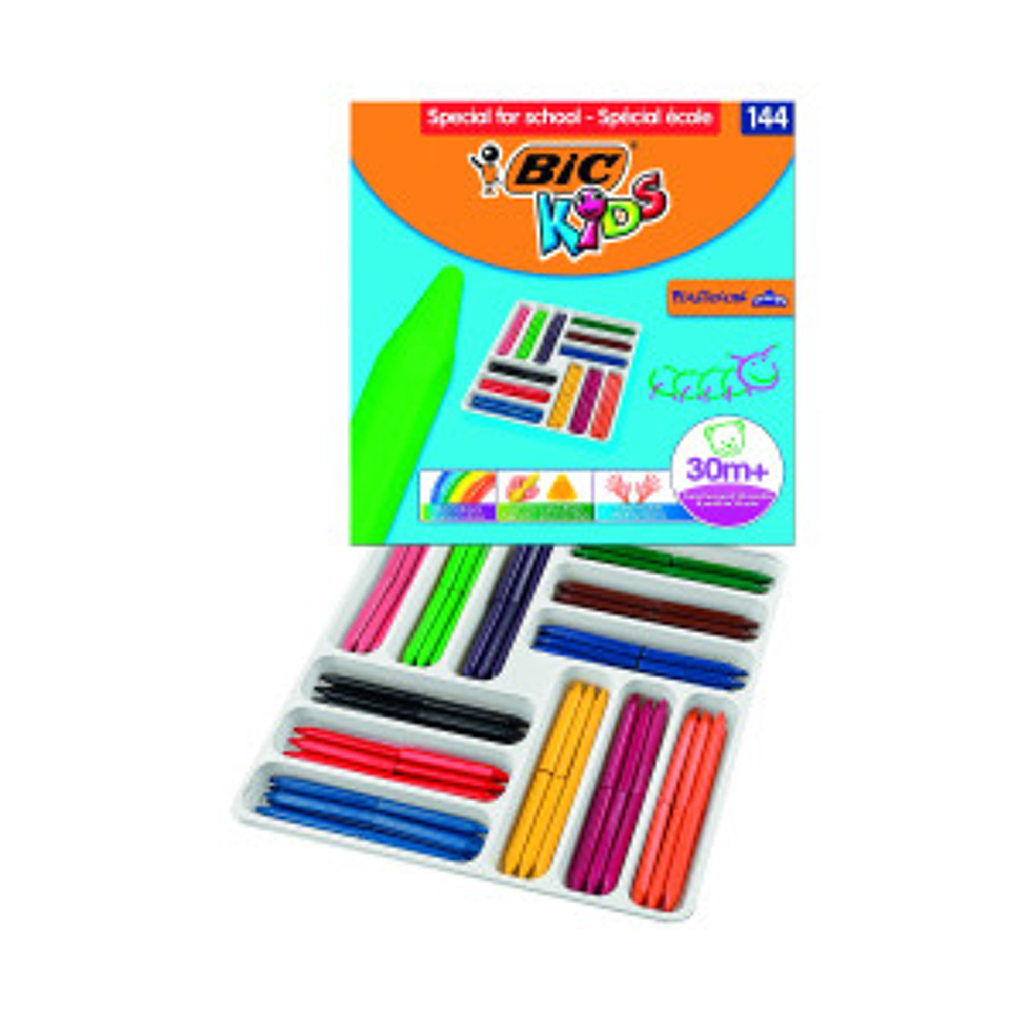 Bic+Kids+Plastidecor+Triangle+Crayons+Assorted+%28Pack+of+144%29+887833